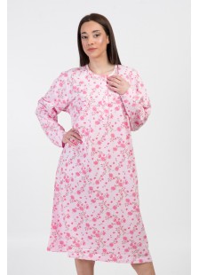 Spring Nightgown ALINA Embrider Long Sleeve Pink 1061 Spring Nightgown ALINA Embrider Long Sleeve Pink 1061