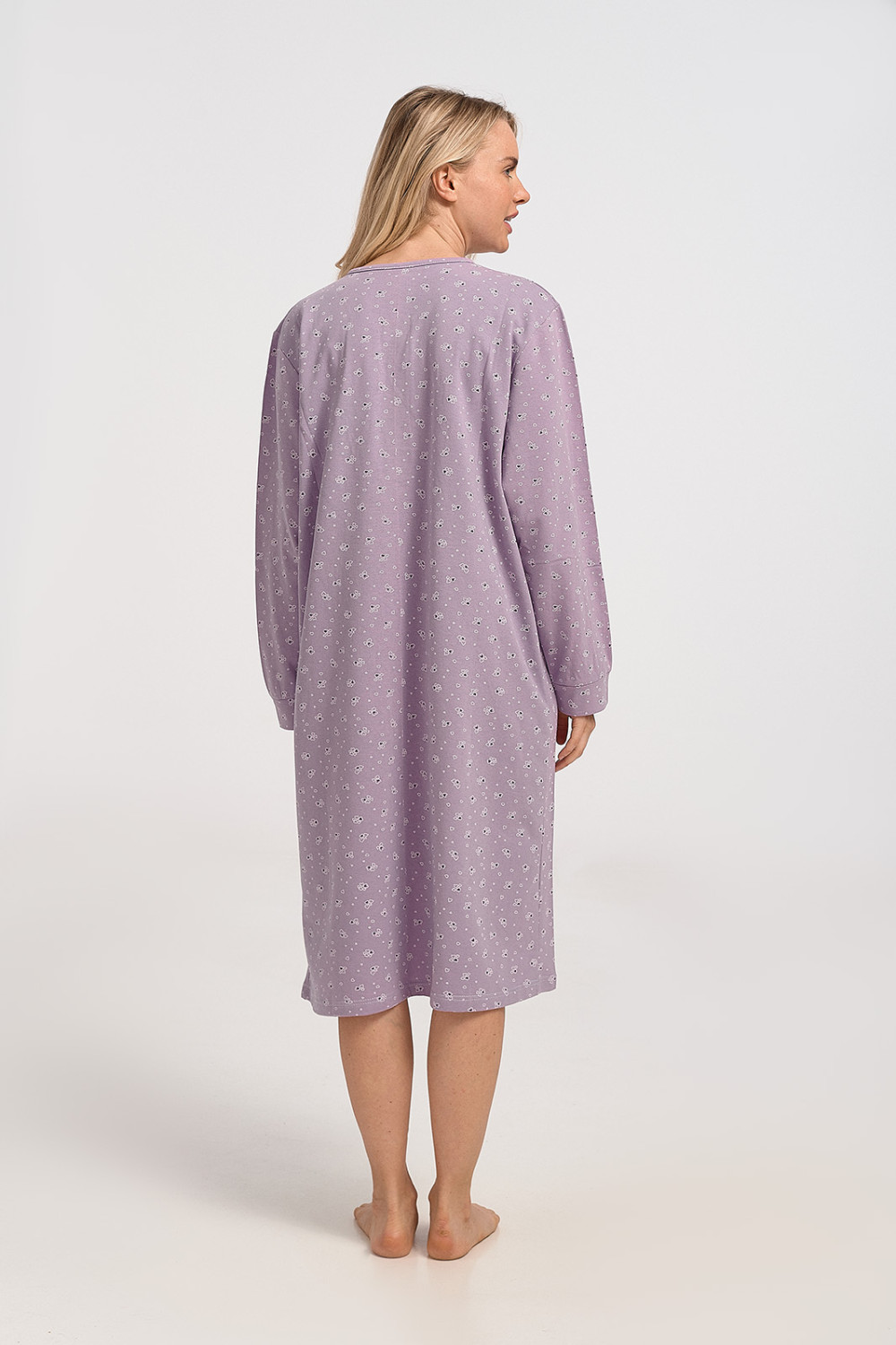 Winter nightgown classic ALINA Lila 1072