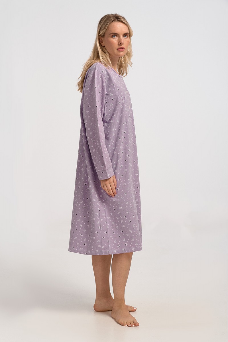 Winter-Nachthemd klassisch ALINA Lila 1072 Winter-Nachthemd klassisch ALINA Lila 1072