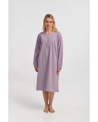 Winter nightgown classic ALINA Lila 1072
