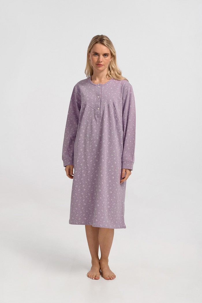 Winter nightgown classic ALINA Lila 1072