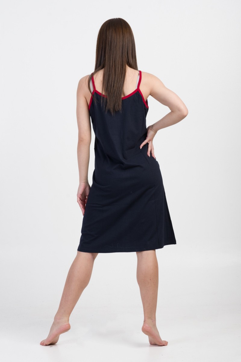 Summer nightgown ALINA Flowers 170 Dark Blue