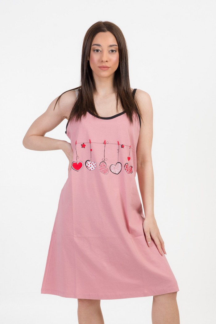 Summer Nightgown ALINA Flowers 170 Pink