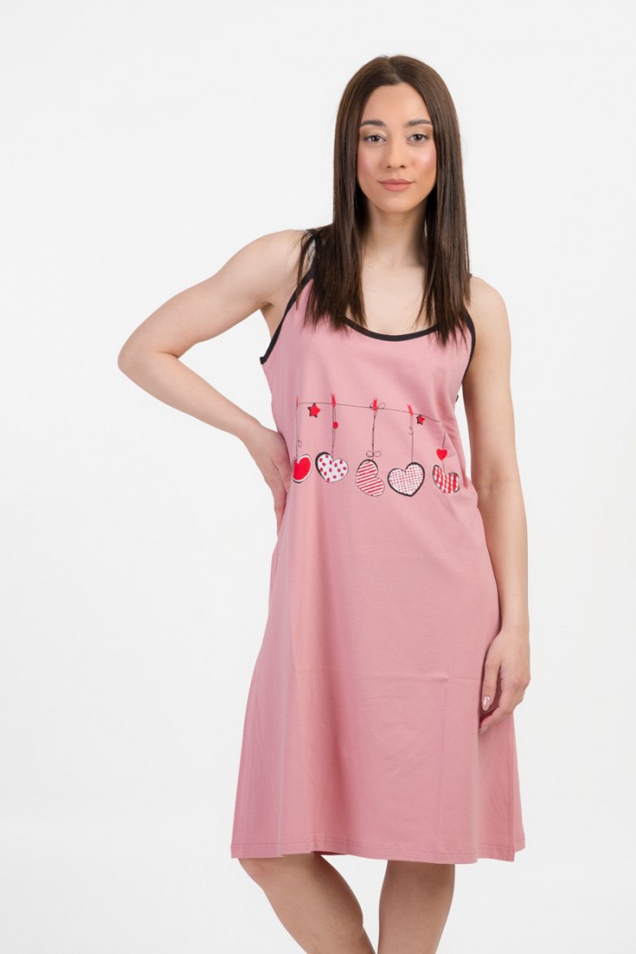 Summer Nightgown ALINA Flowers 170 Pink
