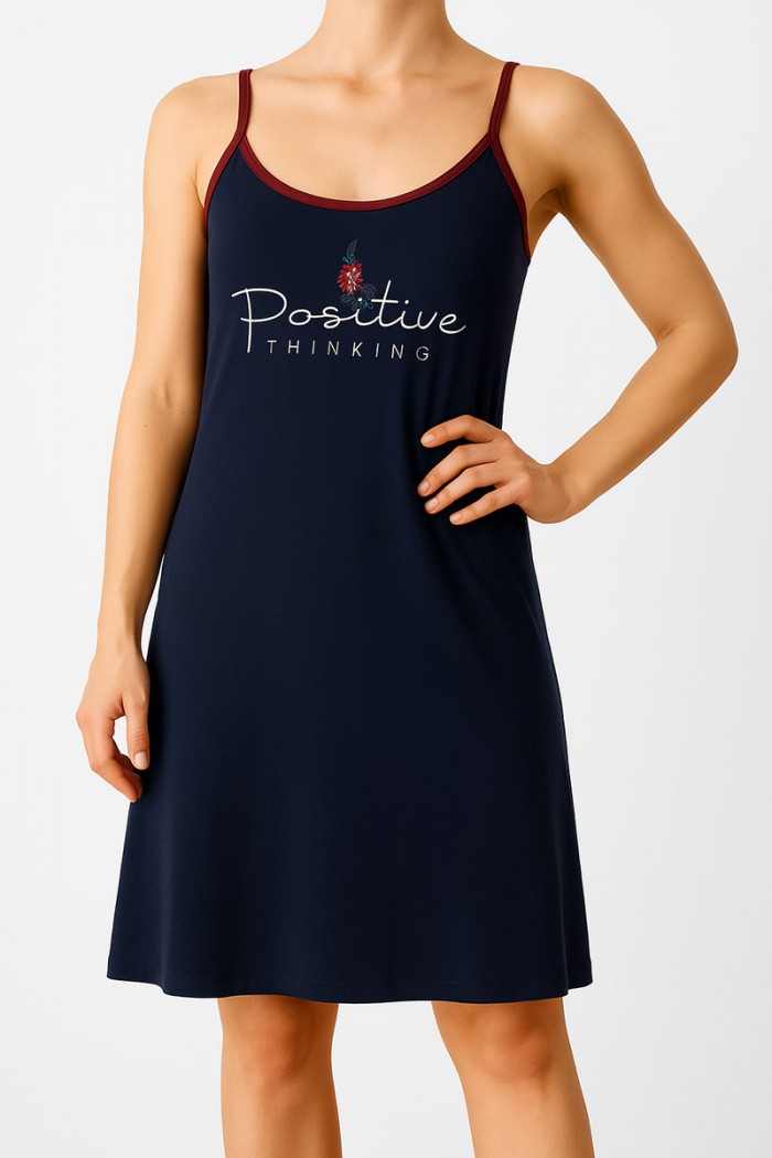 Summer Nightgown ALINA Flowers 171 BLUE BLUE DROPS