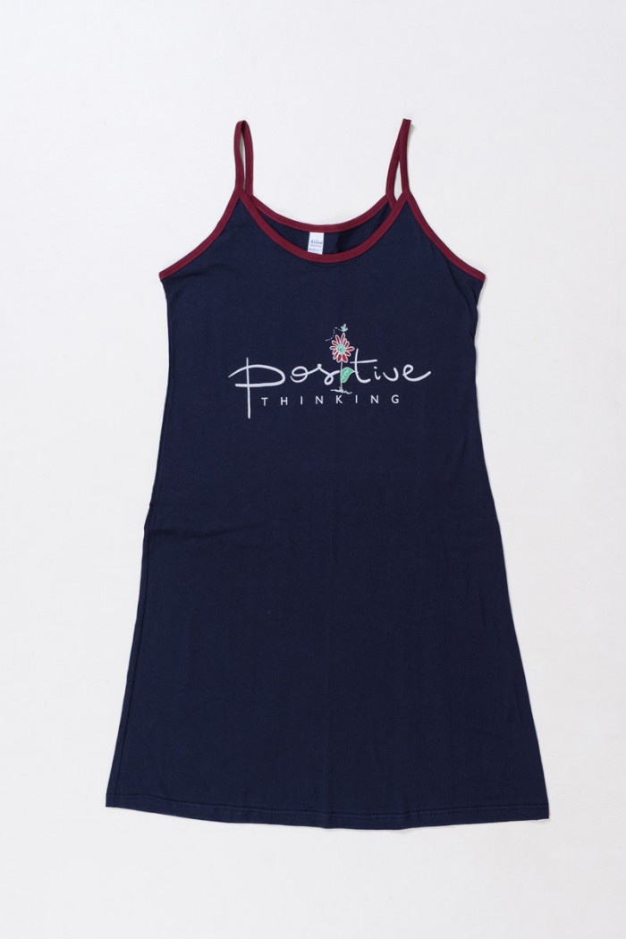 Summer Nightgown ALINA Flowers 171 BLUE BLUE DROPS