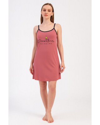Summer Nightgown ALINA Flowers 171 CORAL