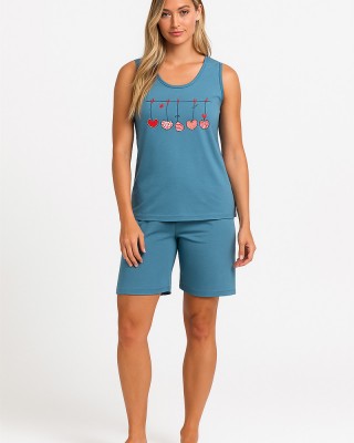 Cotton sleeveless pajamas ALINA HEARTS AL465 BEHRAMAN