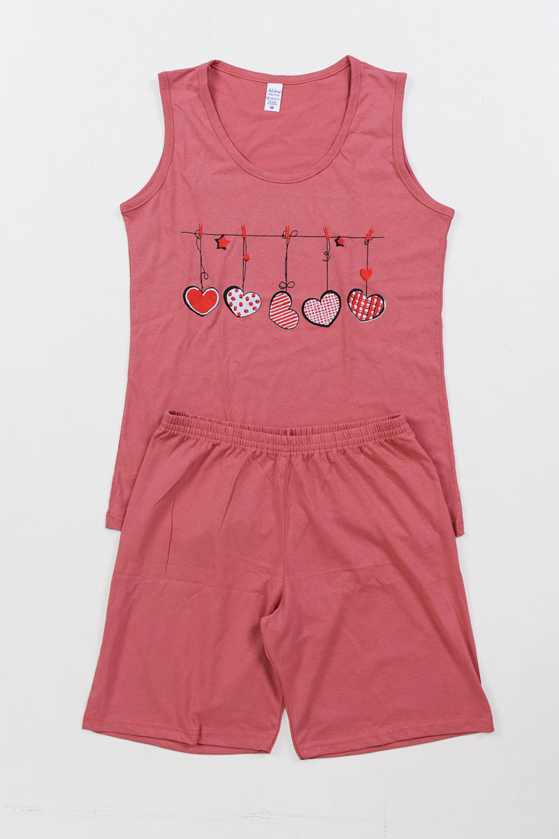 Schlafanzug ohne Ärmel aus Baumwolle ALINA HEARTS AL465 Schlafanzug ohne Ärmel aus Baumwolle ALINA HEARTS AL465