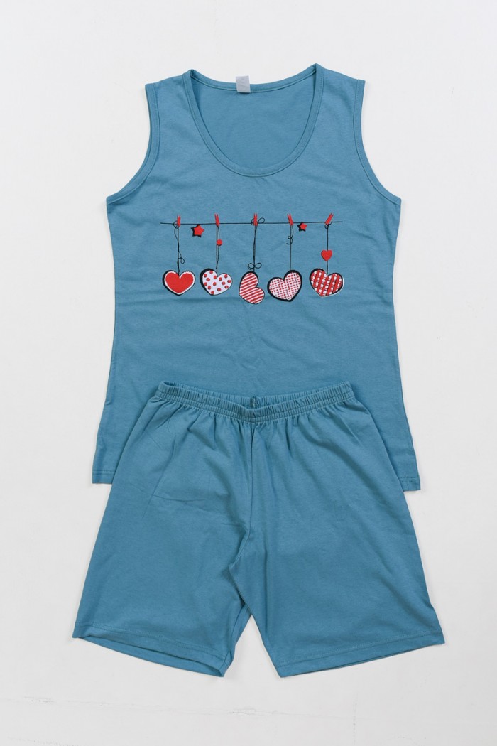 Cotton sleeveless pajamas ALINA HEARTS AL465 BEHRAMAN