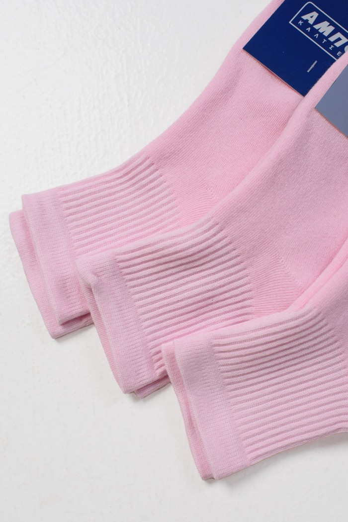 Kinder-Sport-Socken AMPO 3er-Pack Rosa und Schwarz