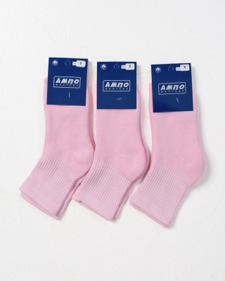 Kinder-Sport-Socken AMPO 3er-Pack Rosa und Schwarz