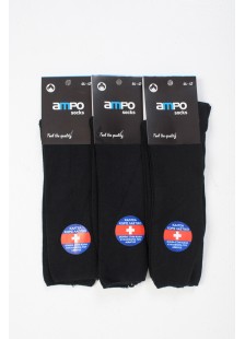 Cotton socks without elastic AMPO 3 PACK Black Cotton socks without elastic AMPO 3 PACK Black