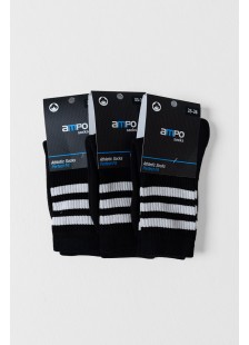 Παιδικές κάλτσες αθλητικές AMPO με ρίγες 3 PACK Παιδικές κάλτσες αθλητικές AMPO με ρίγες 3 PACK