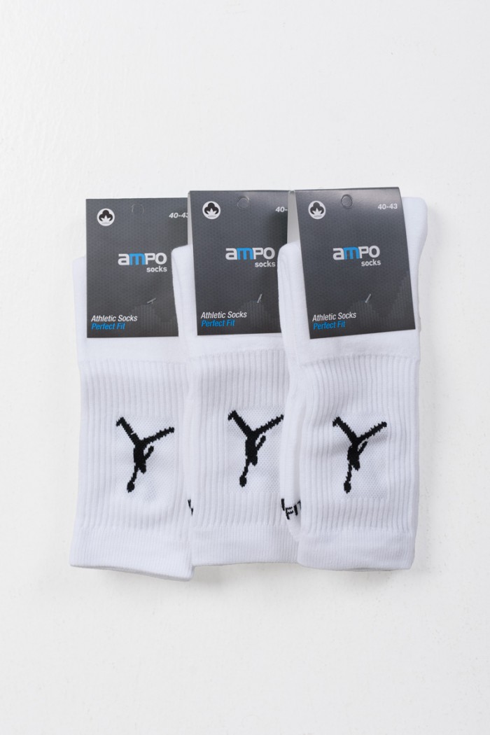 Sports Basketball Socks 3 PACK White and Black