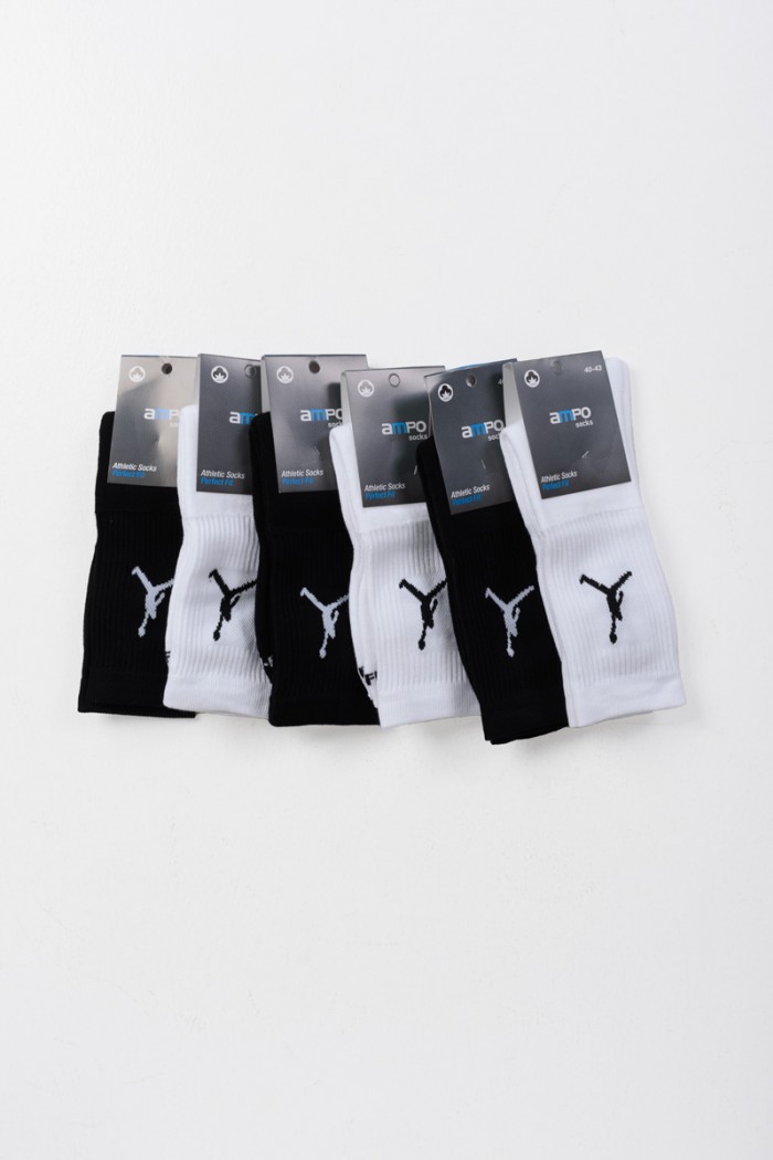 Sports Basketball Socks 3 PACK White and Black