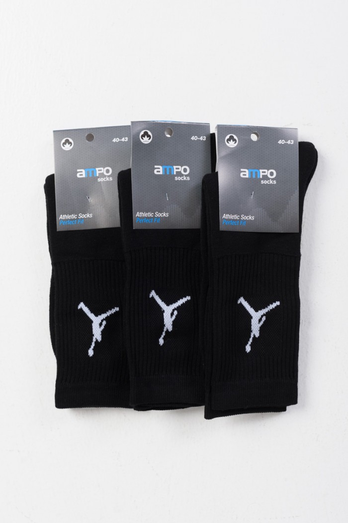 Sports Basketball Socks 3 PACK White and Black