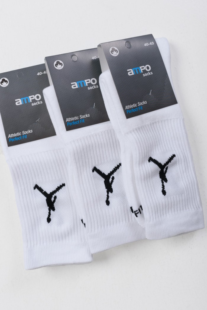 Sports Basketball Socks 3 PACK White and Black