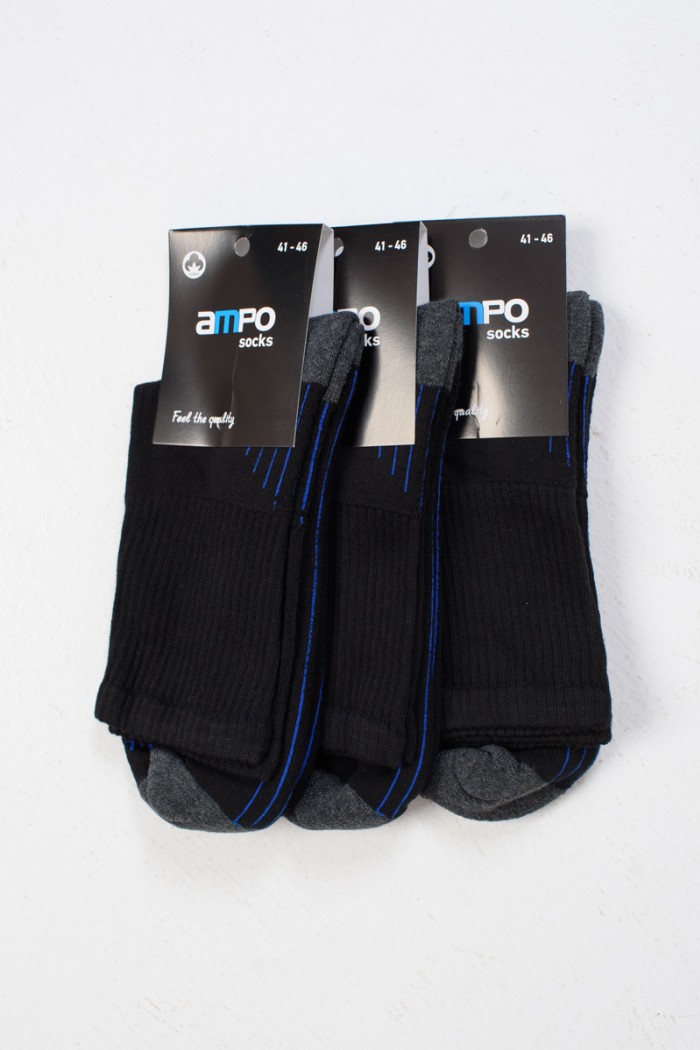AMPO 3 Pack Stripes Blue sports socks AMPO 3 Pack Stripes Blue