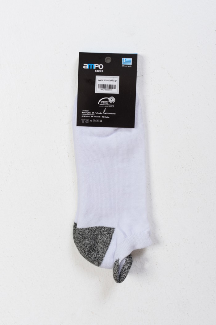 Short Sports Socks AMPO Half Towel Black White