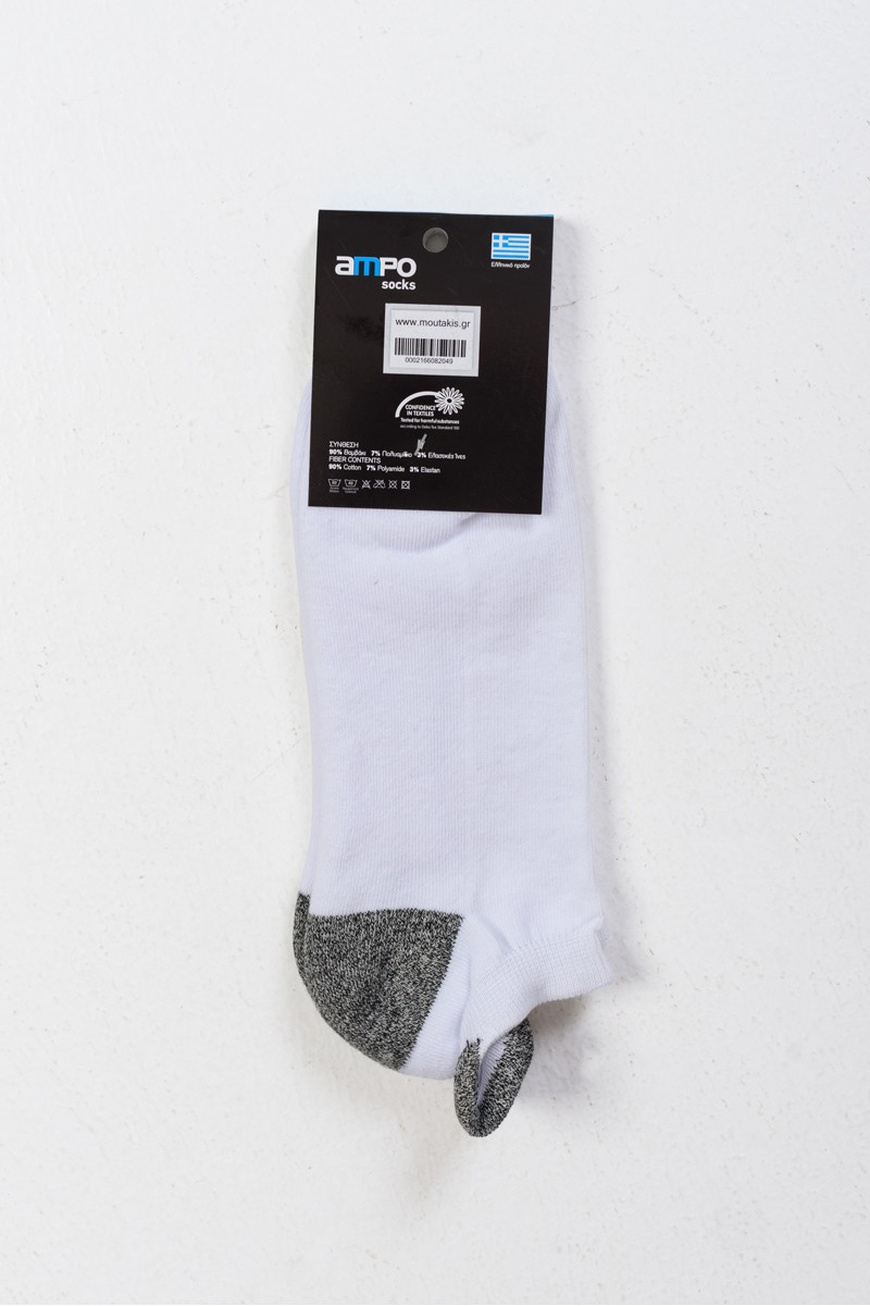 Short Sports Socks AMPO Half Towel Black White Short Sports Socks AMPO Half Towel Black White