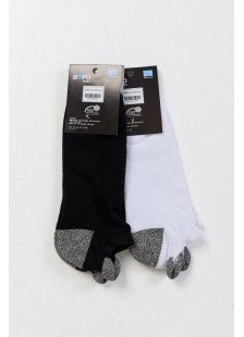 Short Sports Socks AMPO Half Towel Black White Short Sports Socks AMPO Half Towel Black White