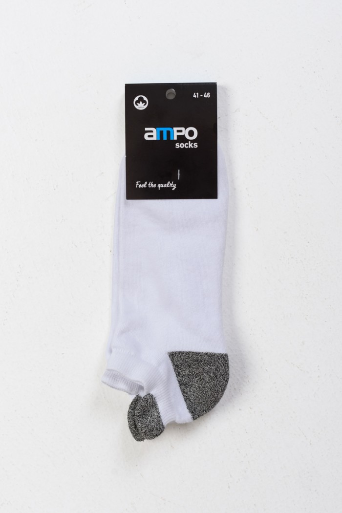 Short Sports Socks AMPO Half Towel Black White
