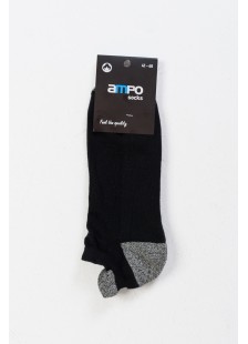 Short Sports Socks AMPO Half Towel Black White Short Sports Socks AMPO Half Towel Black White