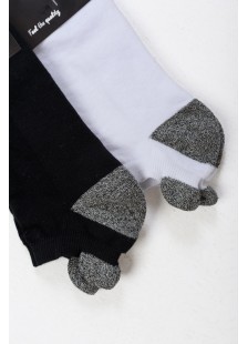 Short Sports Socks AMPO Half Towel Black White Short Sports Socks AMPO Half Towel Black White