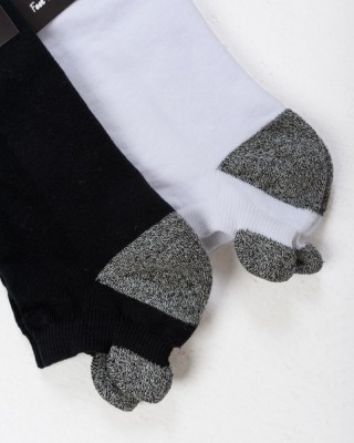 Short Sports Socks AMPO Half Towel Black White