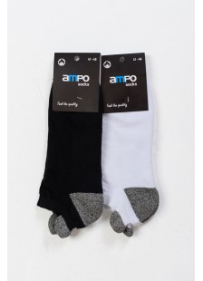 Short Sports Socks AMPO Half Towel Black White Short Sports Socks AMPO Half Towel Black White