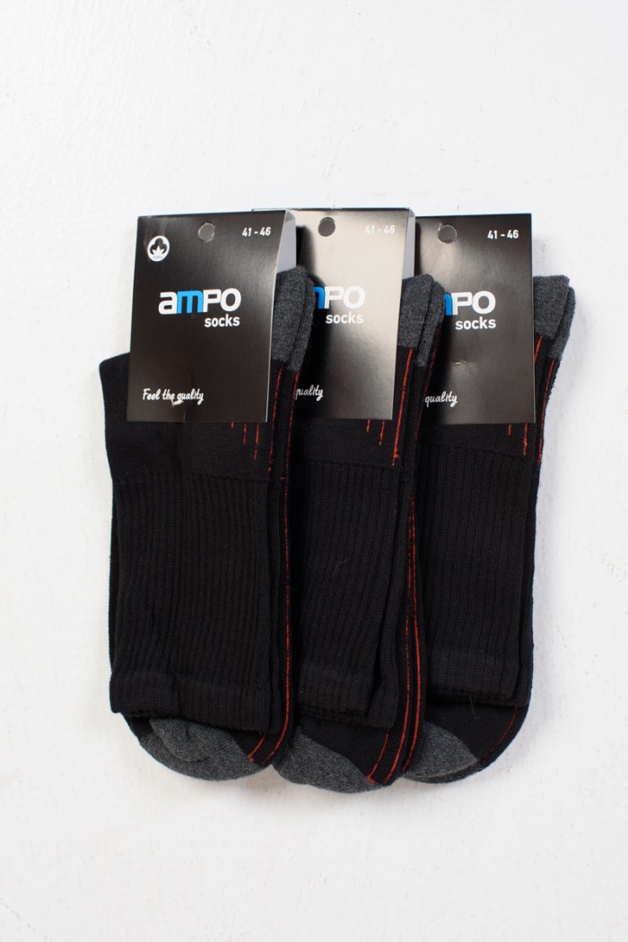 AMPO 3 Pack Stripes Red Sports socks AMPO 3 Pack Stripes Red