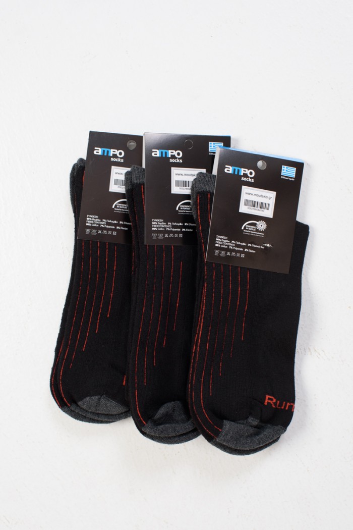 AMPO 3 Pack Stripes Red Sports socks AMPO 3 Pack Stripes Red