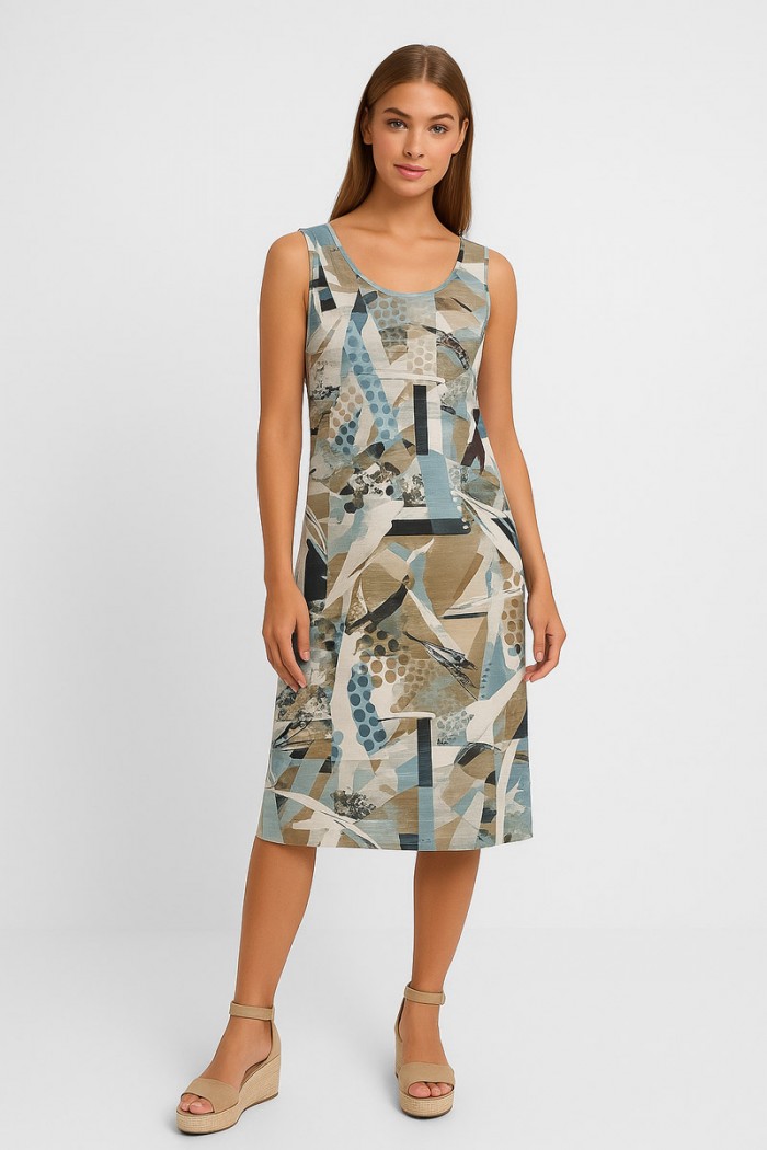 ÄRMELLOSES KLEID AUS VISKOSE ANS 033 CIOTTOLA