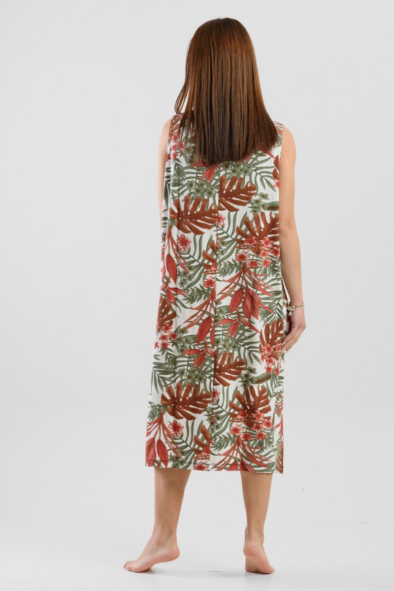 SLEEVELESS VISCOSE DRESS ANS 033 GINGER