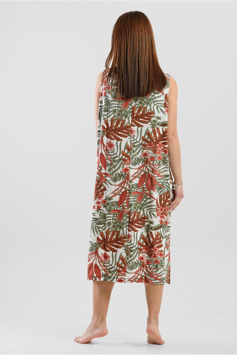 SLEEVELESS VISCOSE DRESS ANS 033 GINGER SLEEVELESS VISCOSE DRESS ANS 033 GINGER