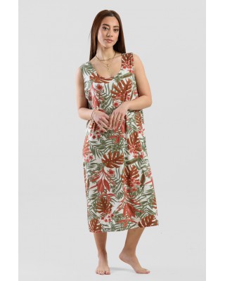 SLEEVELESS VISCOSE DRESS ANS 033 GINGER