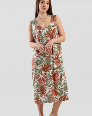 ÄRMELLOSES VISKOSEKLEID ANS 033 GINGER