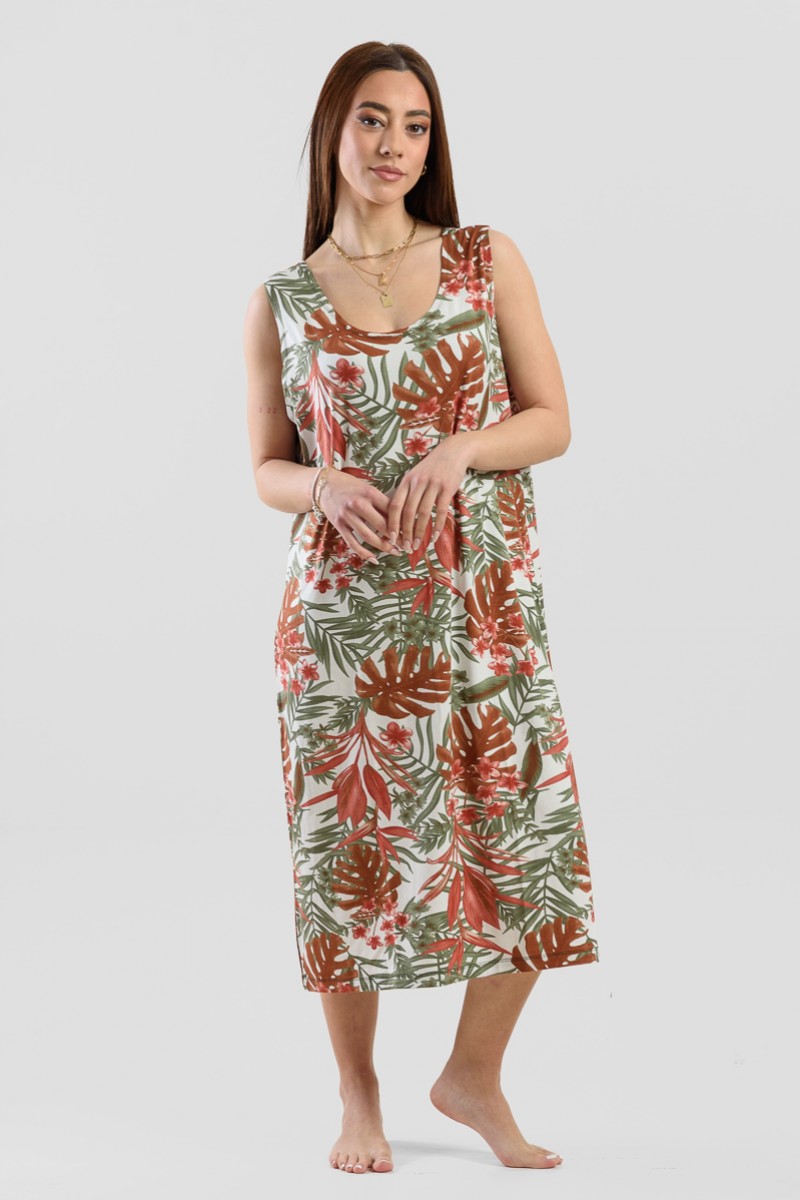 SLEEVELESS VISCOSE DRESS ANS 033 GINGER