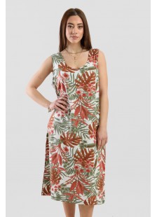 SLEEVELESS VISCOSE DRESS ANS 033 GINGER SLEEVELESS VISCOSE DRESS ANS 033 GINGER