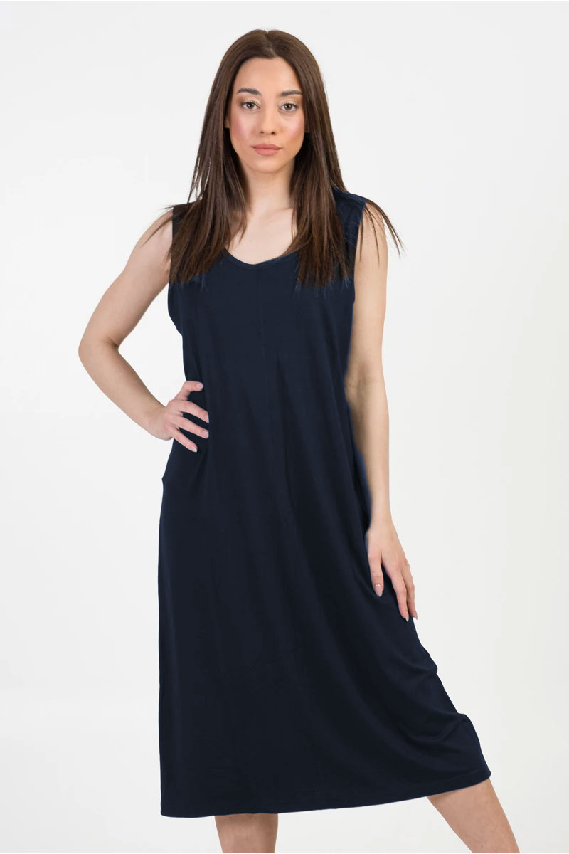 Ärmelloses Kleid ANS 033 BLUE DRESS