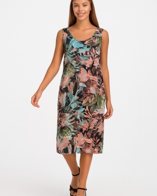 ÄRMELLOSES KLEID VISKOSE ANS 033 VERDE