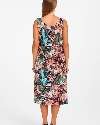 ÄRMELLOSES KLEID VISKOSE ANS 033 VERDE