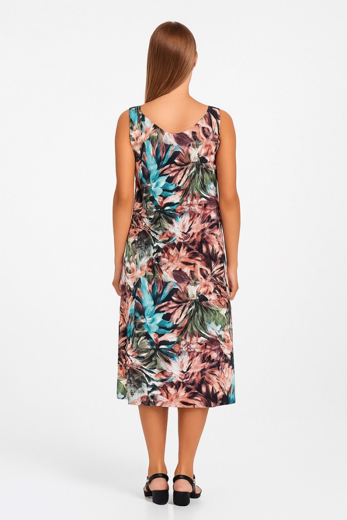 ÄRMELLOSES KLEID VISKOSE ANS 033 VERDE