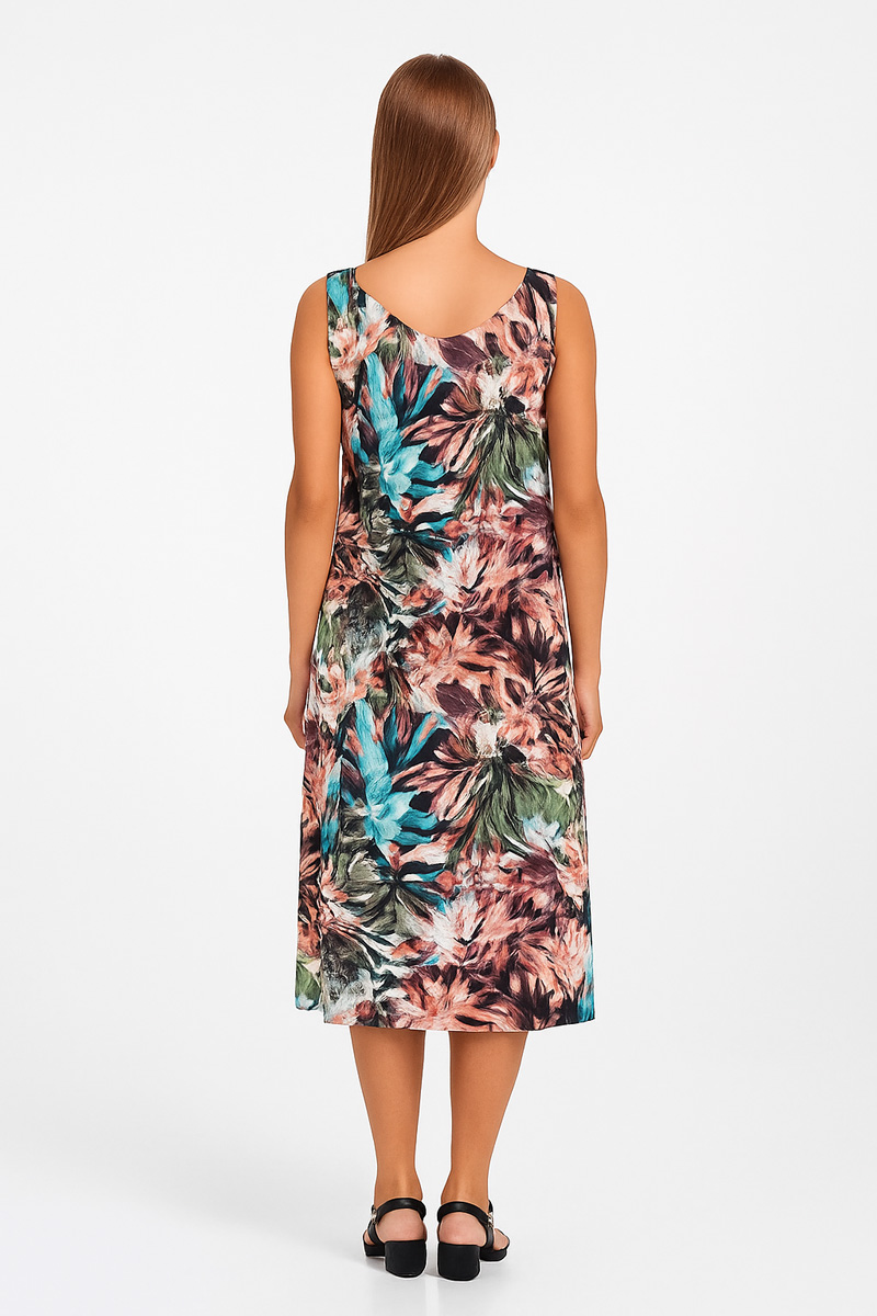 ÄRMELLOSES KLEID VISKOSE ANS 033 VERDE