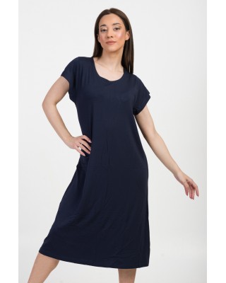Short sleeve dress ANS Solid color NAVY 289