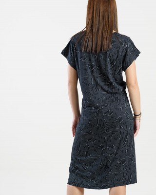 KURZÄRMELIGES KLEID ANS 289 SCHWARZER TROPFEN