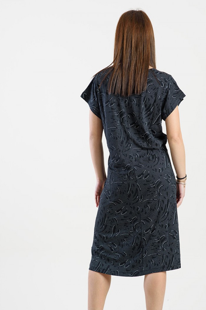 KURZÄRMELIGES KLEID ANS 289 SCHWARZER TROPFEN