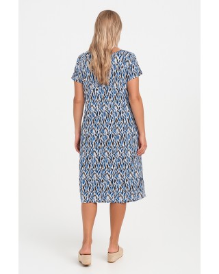 SHORT SLEEVE DRESS ANS 289 BLUE CALME