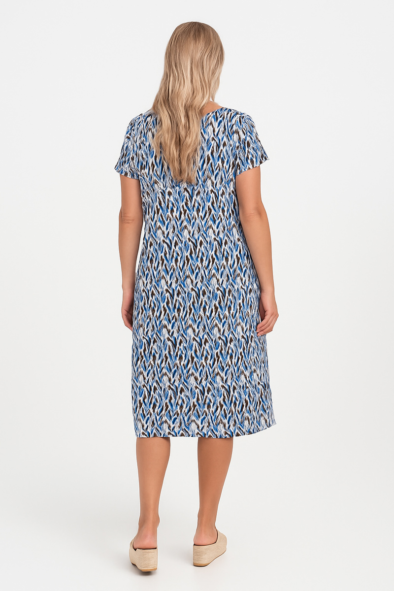 SHORT SLEEVE DRESS ANS 289 BLUE CALME SHORT SLEEVE DRESS ANS 289 BLUE CALME